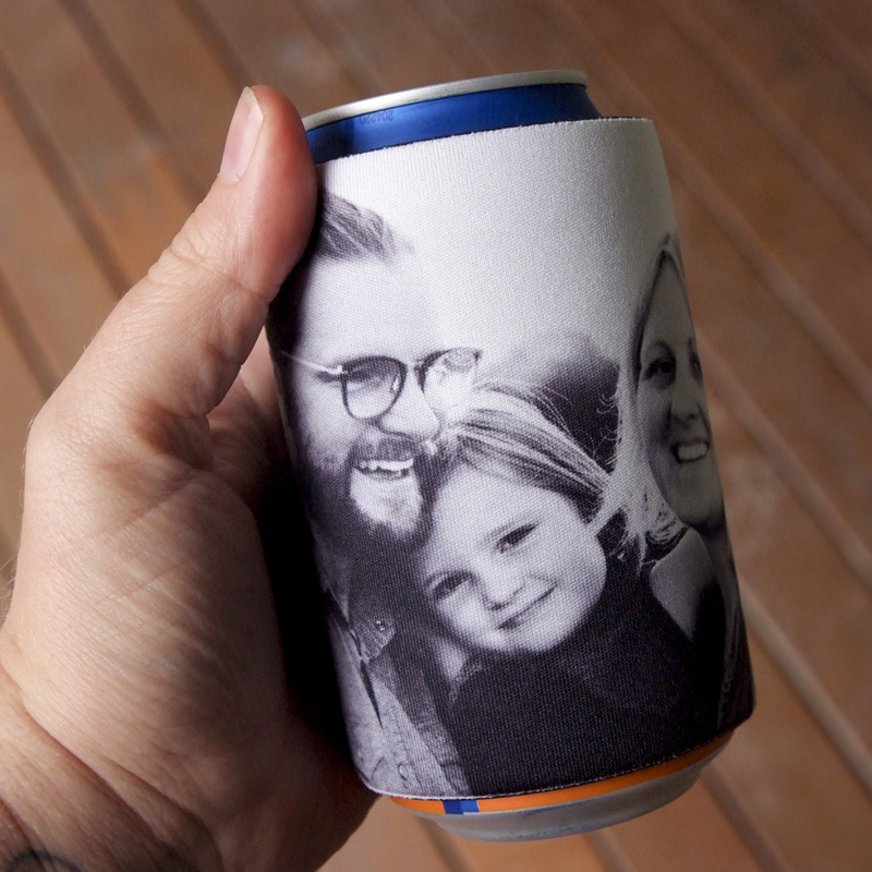 Photo of a family on a beer cooler